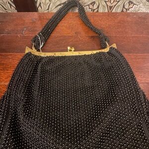 Elegant Black Beaded Women's Bag